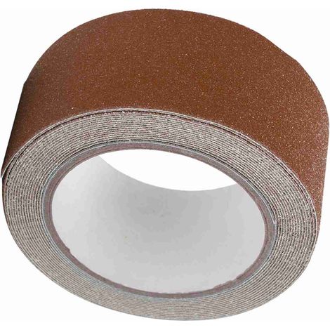 Cinta adhesiva antideslizante de PVC – 5 cm de ancho / 5 m de largo – Autoadhesiva para escaleras y suelos – Seguridad y decoración (Marrón) (1/5)