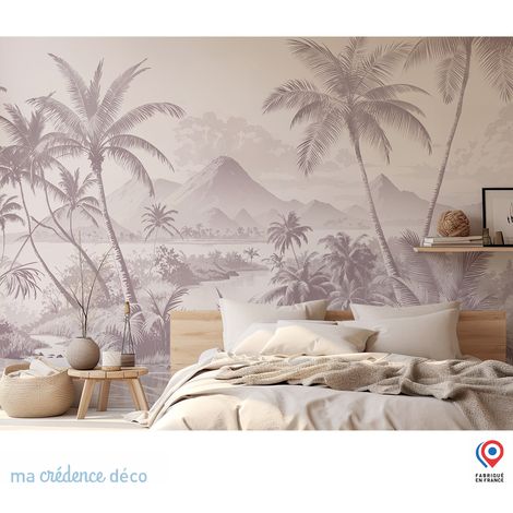 Papier peint : Feuilles et courbes 2 - Intissé - L.300 x H.280 cm - Vert blanc (1/3)