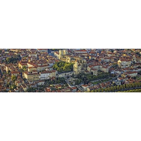 Tableau sur toile Auch vue du ciel 30x97 cm - Impression sur Toile Murale Décorative - Image imprimée en HD sur Toile - Toile sur Châssis en Bois FSC - Fabriqué en France (1/4)