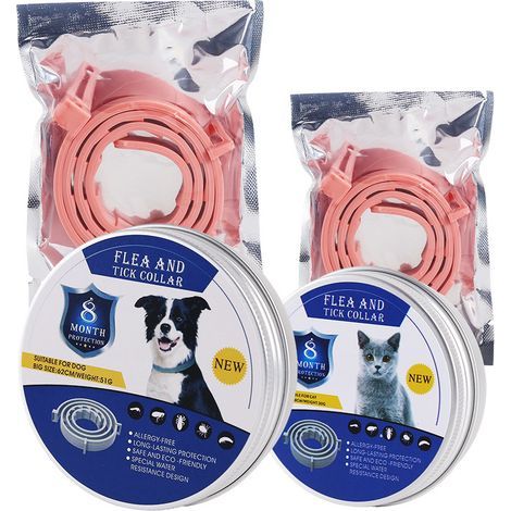 Collier anti-puces et tiques à base d’huiles essentielles végétales – 38 cm – Protection 1 mois – Chien et chat – 10 couleurs disponibles (1/2)