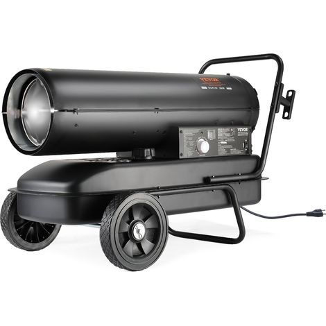 Chauffage à Air Pulsé au Kérosène Diesel, 100000 BTU, Chauffage d'Appoint Portable, Contrôle du Thermostat, Réservoir 38 L, pour Maison, Chantier, Industrie, Ateliers, Intérieur, Extérieur, Noir (1/5)