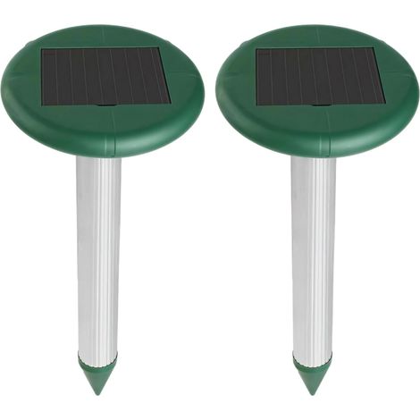 Confezione da 2 repellenti solari ad ultrasuoni per serpenti e uccelli, a batteria, ad alta potenza con ampia copertura, impermeabili, 12,9 x 6,0 pollici