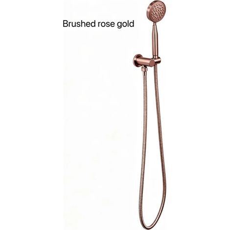 (RG brossé, lot de 3) Flexible de douche en acier inoxydable de 150 cm avec pommeau en nickel brossé, accessoires pour robinetterie murale (1/5)