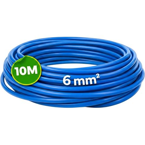 WEBMATEL Cable Eléctrico Flexible 6 mm² 10 m H07Z1-K Unipolar Libre Halógenos Azul (1/4)