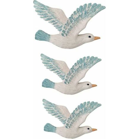 Decorazioni murali in ceramica a forma di gabbiano, ornamenti nautici da spiaggia per sculture murali da giardino costiero.