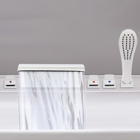 Badewannenarmatur Armatur 5 Loch SET Einhebelmischer Wannenarmatur Wasserhahn (1/5)