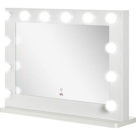 Miroir Maquillage Lumineux avec12 Ampoules LED 80x60cm
Miroir Coiffeuse avec 3 températures de couleur pour coiffeuse et chambre à coucher (1/5)