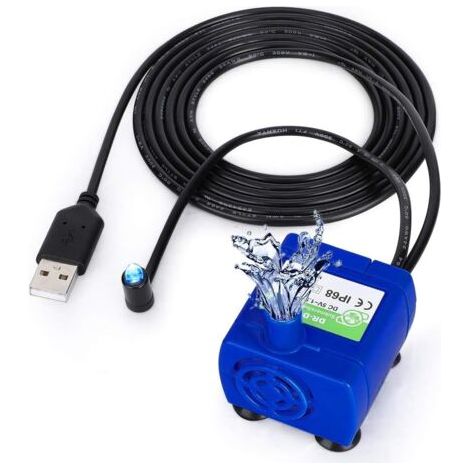 Bomba de agua para gatos, bebedero, dispensador automático, bomba para fuente de mascotas, fuente sumergible ultra silenciosa de repuesto con iluminación LED.