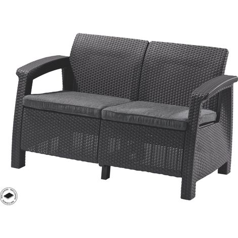 KETER - Canapé de jardin 2 places Corfu - Anthracite - KETER (1/3)