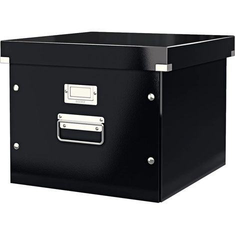 Leitz WOW Schwarz faltbare Aufbewahrungsbox 15 A4 Dateien (1/4)