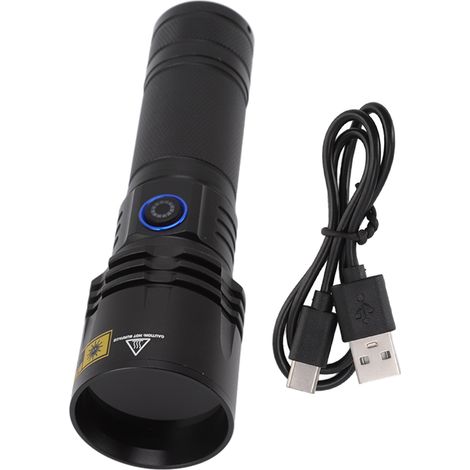 Lampe torche UV rechargeable 365nm 20W lampe noire portative détection taches d'urine animale NDT, avec chargement USB (1/5)