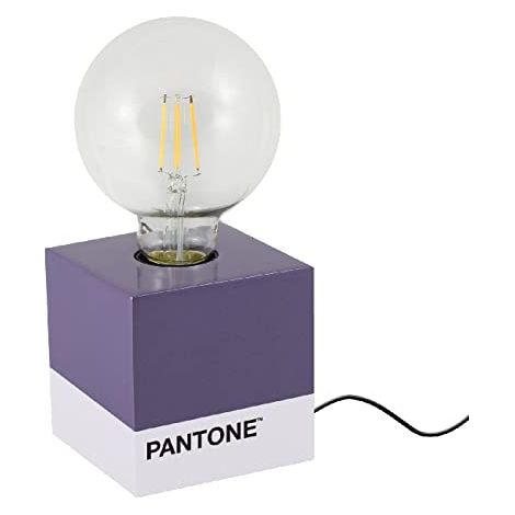 Lampe de Table Cube - Cube - Bureau, Office, Table de Chevet - Violet, Blanc, Noir en Bois, 9,5 X 9,5 X 9,5 cm, 1 X E27, Max 100W (1/5)