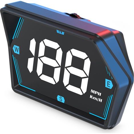 Affichage Tête Haute pour Compteur de Vitesse GPS de Voiture, Affichage Tête Haute Universel de Voiture, Compteur de Vitesse MPH de 3 Pouces avec Boussole, Alarme de Survitesse, (1/5)