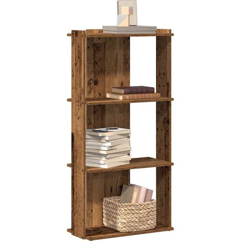 Bücherregal 3 Böden Altholz-Optik 60x30x120 cm Holzwerkstoff