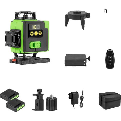 Niveau Laser, Auto-Nivelant, Plage de Mesure Polyvalente, 2xBatterie-Prise EU (1/2)