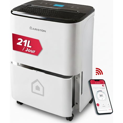 Déshumidificateur Intérieur Connecté 21L - Ariston DEOS 21S NET WIFI - Intelligent, Silencieux,  jusqu'à 52 m²