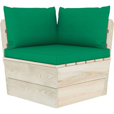 Canapé d'angle palette de jardin，Canapé d'extérieur，Sofa de jardin avec coussins Épicéa imprégné CFW894598 (1/5)