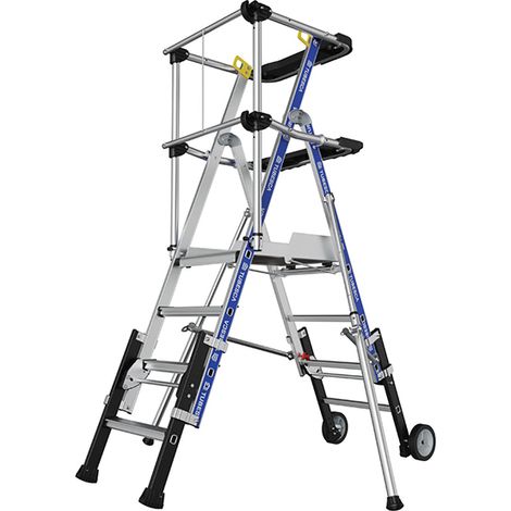 Scaletta telescopica da 3 a 4 gradini - Altezza max di lavoro 3m - 2272950