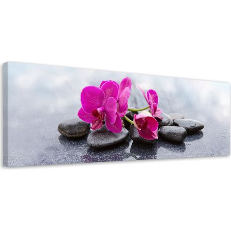Tableau sur toile Orchidée fleur rose 90x30 (1/5)