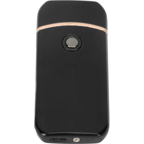 Briquet électronique coupe-vent avec bouton de chargement USB double face, noir professionnel (1/5)