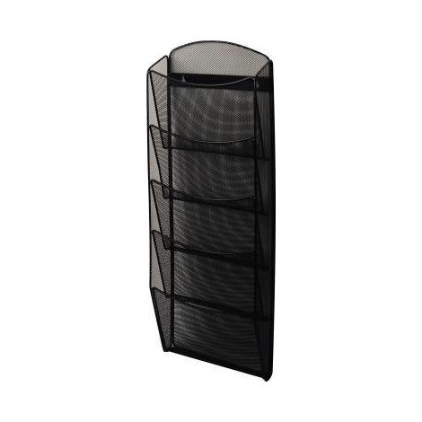 helit, Présentoir mural MESH, noir, 5 cases, pour 25