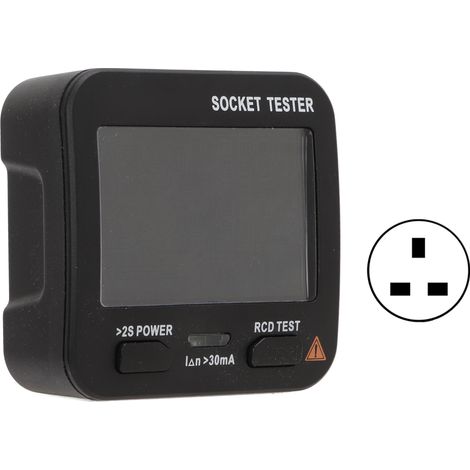 Testeur de prise numérique avec affichage voltage 0.1-250V, matériau durable multifonction, détecteur de prise fiche UK, usage large. (1/5)