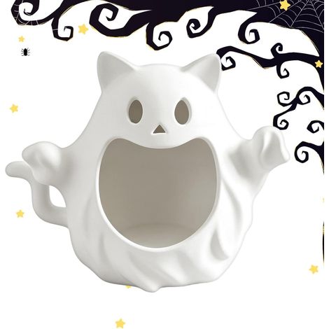 Bol À Bonbons Halloween Chat Fantôme Mignon Et Drôle Bol De Service Décoration Halloween Trick Or Treat Pour Fête Maison Table Manteau Cheminée Fenêtre Étagère Intérieur Extérieur (1/5)