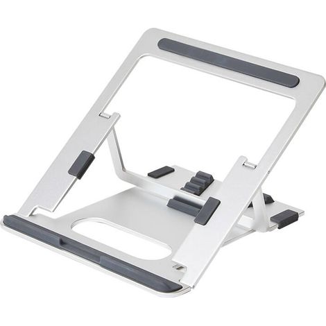 Supporto Pieghevole per PC Portatile Laptop 24x5x0,5 cm in Alluminio Silver (1/5)