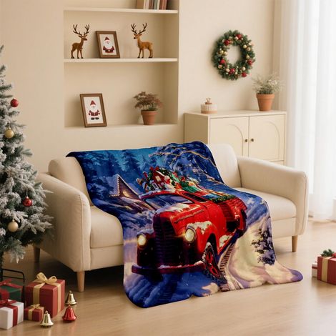 Plaid De Noël - 130 X 100 Cm - En Polyester - Pour Lit Canapé Ou Sofa - Idéal Décoration Hivernale Et Cadeau - 1 Pièce (1/5)