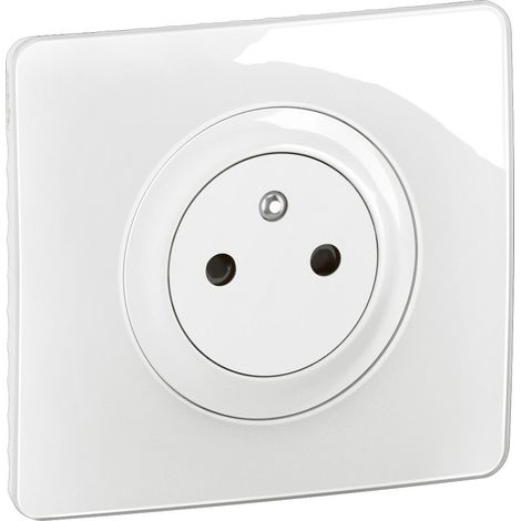 Legrand - Prise de courant Céliane Surface Confort Blanc + support, à équiper d'une plaque