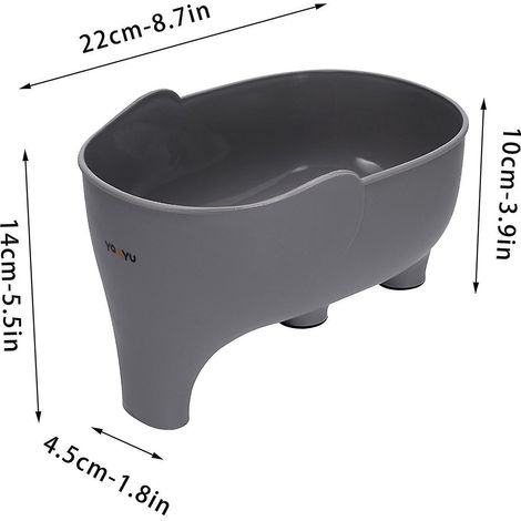 Égouttoir de cuisine Yanyu en forme d'éléphant, panier à linge gris, passoire d'évier, panier à restes (1/4)