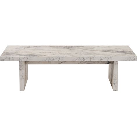 Elegante conjunto de 2 mesas de centro de mármol Freesia, 100% melamina: mesa grande 110 x 30 x 45 cm, mesa pequeña 25 x 39 x 60 cm (1/5)