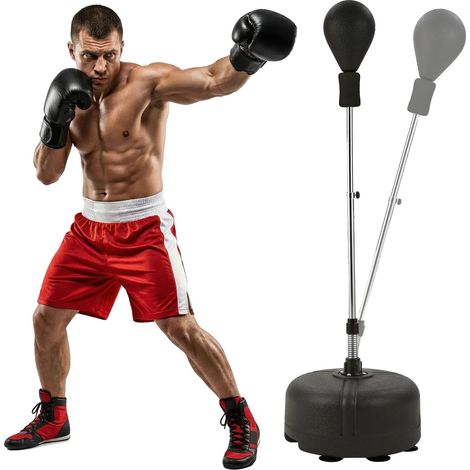 Juego de pelotas de boxeo, altura ajustable, construcción de PU duradera, 48 x 136-154 cm. (1/2)