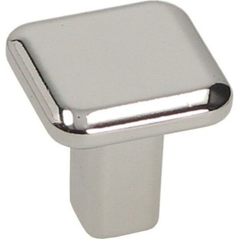 Bouton - Carré Arrondi - Alliage Zinc Aluminium - Finition Chrome Brillant - Pour Meubles Modernes - Lot de 10