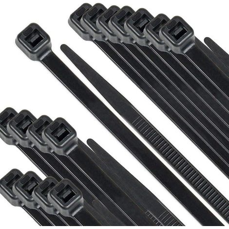 Kabelbinder 300mm x 4.8mm, 250 Stück, UV-beständig, Schwarz (1/5)