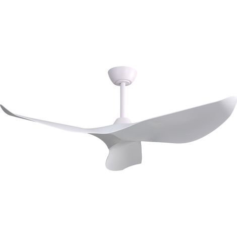 132 cm Deckenventilator – mit 3 gebogenen ABS-Flügeln – 6 Geschwindigkeitsstufen – Reversibler Gleichstrommotor Fernbedienung – für Wohn- und Schlafzimmer – Weiß