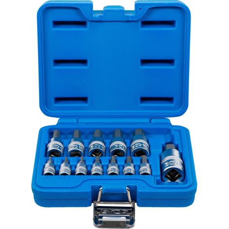 Jeu de douilles à embouts BGS, six pans intérieurs 2 - 14 mm, 13 pièces (1/4)