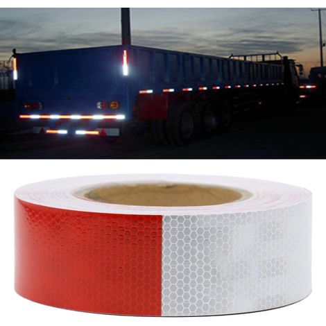 Bandeau réfléchissant PVC 45 m, résistant aux intempéries, autocollant sécurité signalisation pour camion, adhésif haute visibilité (1/5)