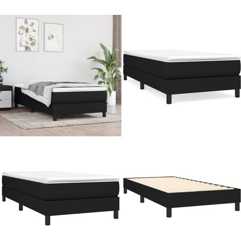 Cadre de lit sans matelas noir 90x190 cm tissu - Cadre De Lit - Lit Simple - Lit Noir - Literie - Meuble Chambre - Home & Living (1/5)