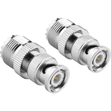 Adaptateur coaxial RF (2 pièces) : connecteur BNC mâle vers UHF SO239 PL-259 femelle (1/5)
