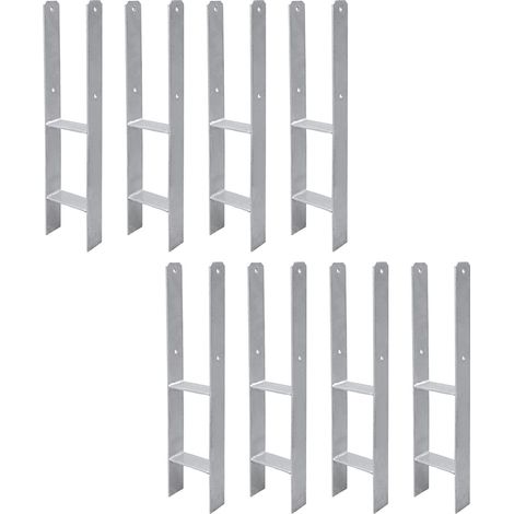 Wolketon Poteau en H Ancrage support de clôture Clôture d'écurie Support de poteau en H durable 111MM 8 pièces