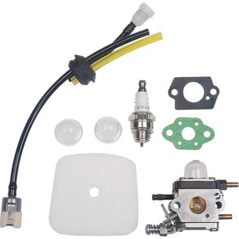 1 - Carburateur - Filtre à Air - Kit Réparation Moteur 2 Cycles - Compatible Motoculteur Mantis 7222 7230 7924 - Noir - Taille Standard