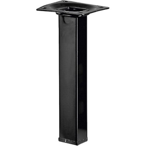 Hettich – Pied de meuble carré noir – Acier époxy – Hauteur 15 cm – Charge 50 kg – Fixation à visser par platine 60x60 mm