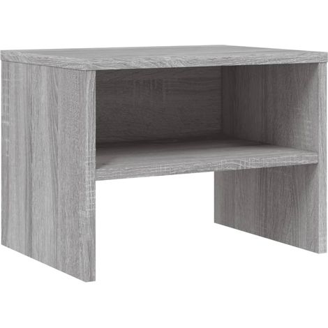 Mesita de noche con estante 40 x 30 x 30 cm madera de ingeniería gris DEC034596