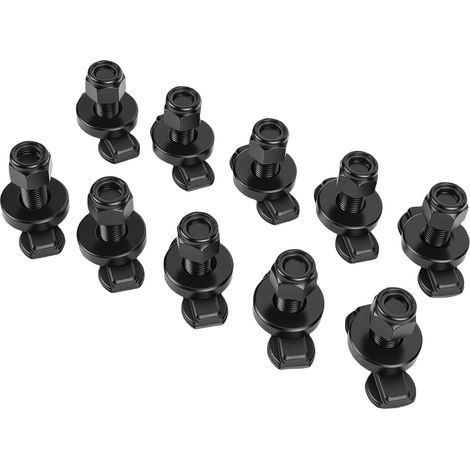 Raccord à Goujon fileté à Double Cosse en L, capacité de Charge de 6 000 LB, Raccord en Acier Robuste Résistant à l'usure, à écrou fileté pour Lit de Camion, Remorque, Pick-up et (10PCS) (1/4)