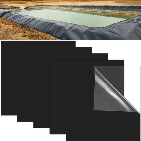 Lot de 6 patchs de réparation pour bâche de bassin de 25 25 cm, kit de réparation auto-adhésif pour bâche en EPDM, adapté aux bassins et piscines (1/5)