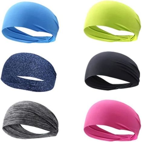 Bandeau Sport - 6 Pack - Unisexe - Anti-Transpiration - Élastique - Confortable et Respirant (1/4)