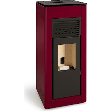 TJ - Estufa de Pellet Canalizable Nahia de 9,5 kW - Color Burdeos