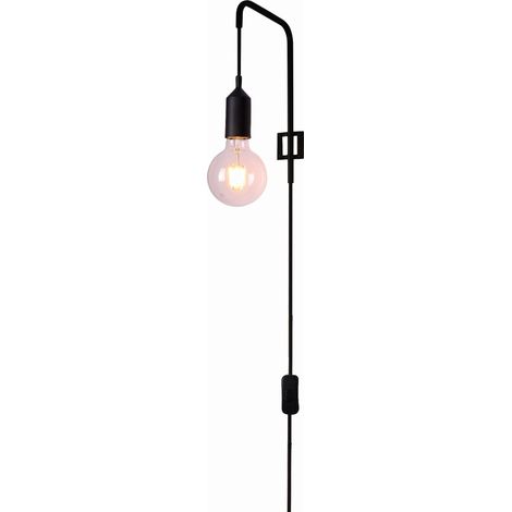 Applique murale Candellux Laren noire E27 avec interrupteur (1/3)