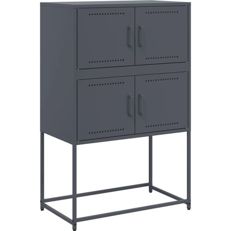 Buffet credenza cassettiera mobile contenitore organizer cucina soggiorno soggiorno 68,5 x 38,5 x 107 cm antracite acciaio 020029702